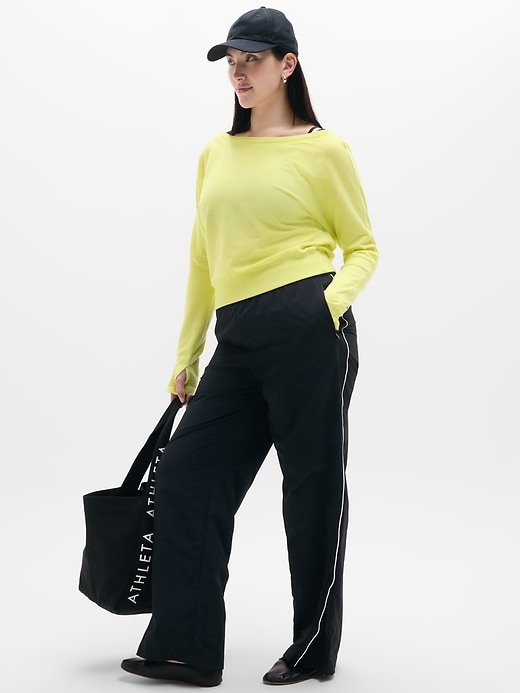 Image number 5 showing, Airy Cotton Terry Boat Neck Sweatshirt