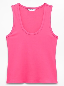 Athleta Signature Rib Scoop Tank - Pink (Cerise)