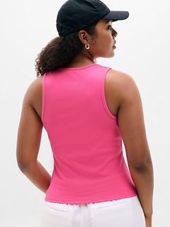 Athleta Signature Rib Scoop Tank - Pink (Cerise)