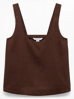 Athleta Retreat Linen Tank - Brown (Woodland)