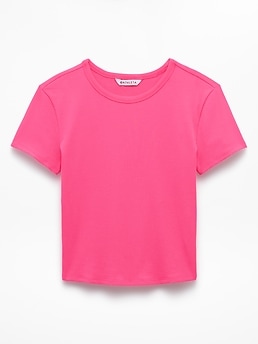 Athleta Signature Rib Crop Tee - Pink (Cerise)