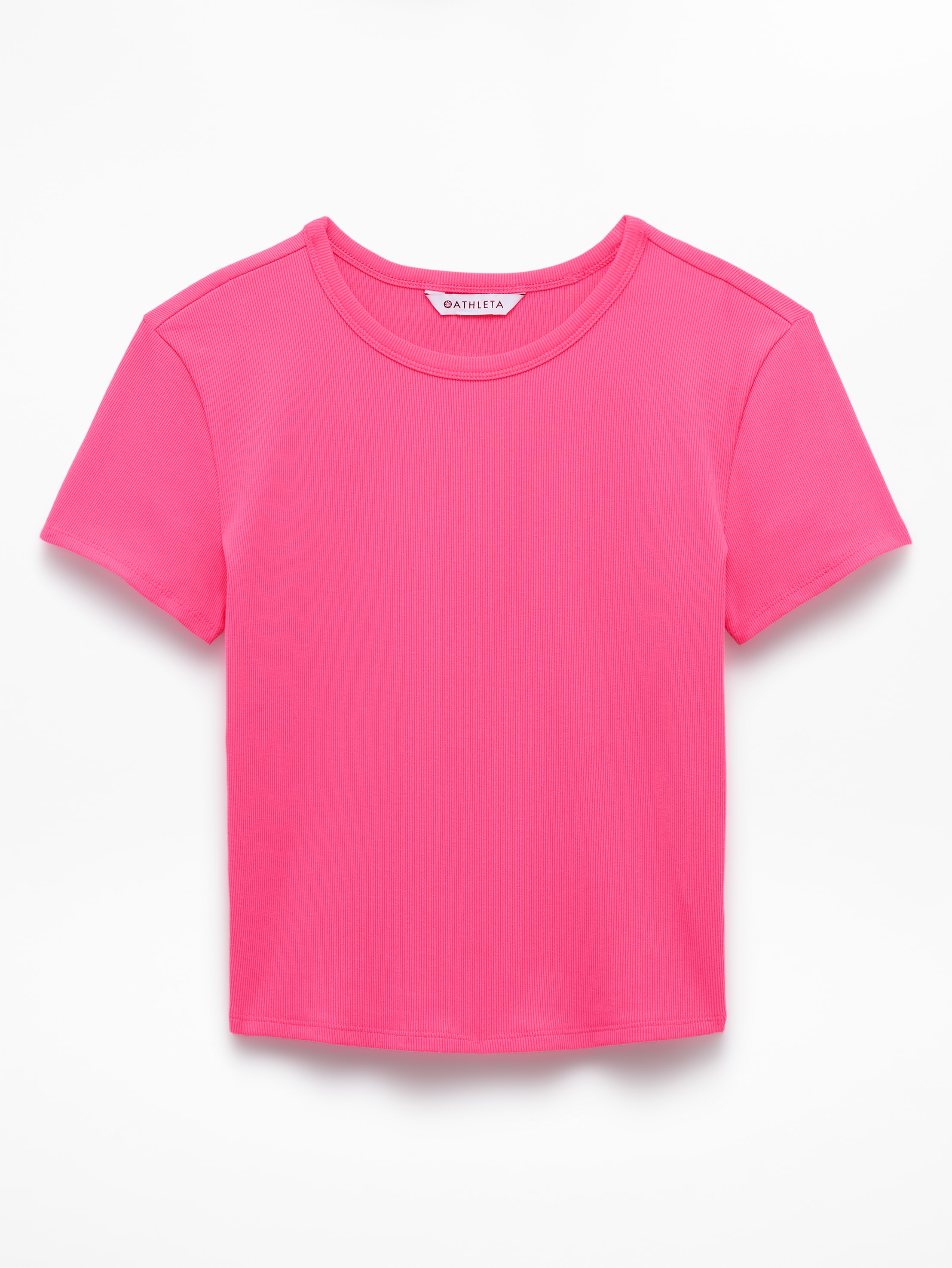 Athleta Signature Rib Crop Tee - Pink (Cerise)