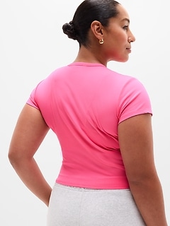 Athleta Signature Rib Crop Tee - Pink (Cerise)