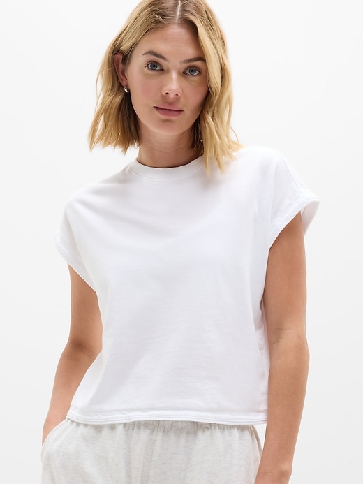 Image number 1 showing, Airy Cotton Terry Sweatshirt Tee