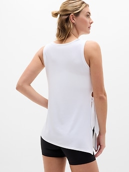 Move With Ease Asym Tie Tank - White - image 3