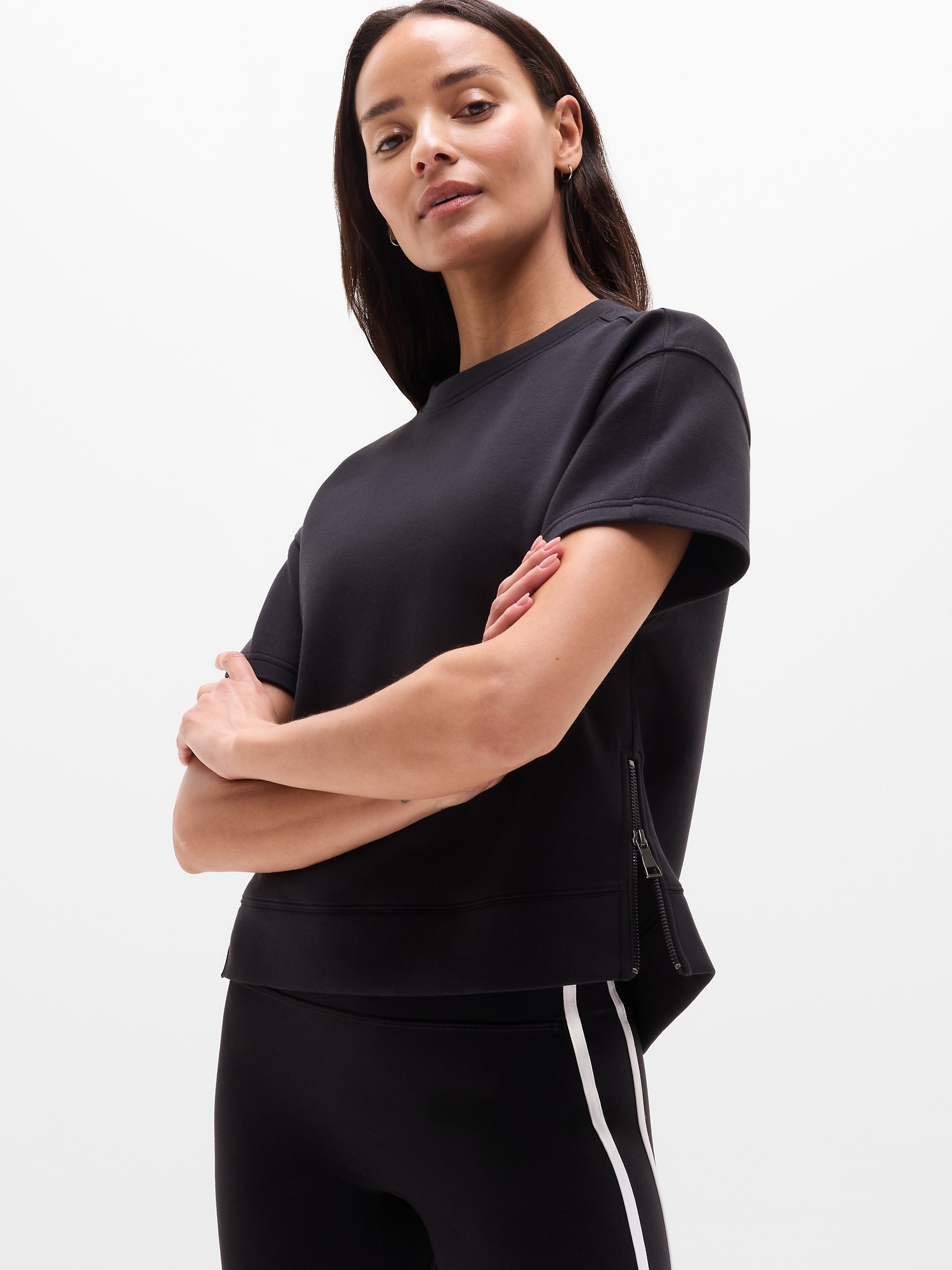 Женская толстовка Athleta Form Knit Sweatshirt Tee, цвет: Чёрный