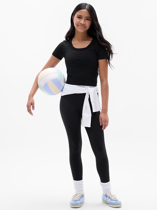 Image number 2 showing, Athleta Girl Rise Above Rib Scoop Tee