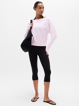 Airy Cotton Terry Boat Neck Sweatshirt - Pink - image 2