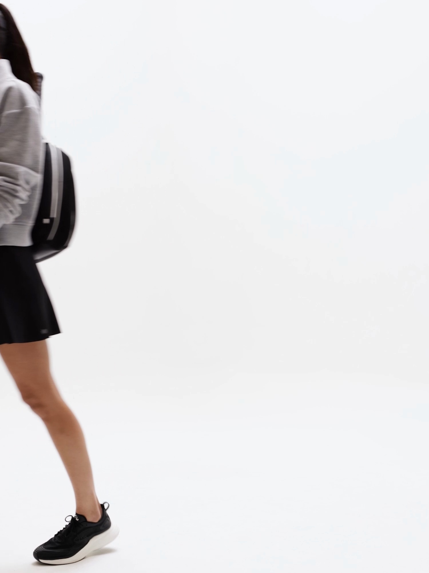 Женская юбка-шорты Athleta Ace A-Line Tipped 15.5" Skort, цвет: Чёрный / Белый — фото 7