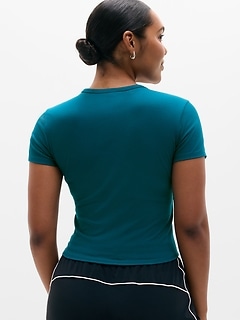 Athleta Signature Rib Crop Tee - Green (Coastal Teal)