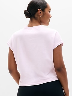 Athleta Airy Cotton Terry Sweatshirt Tee - Pink (Ballet)