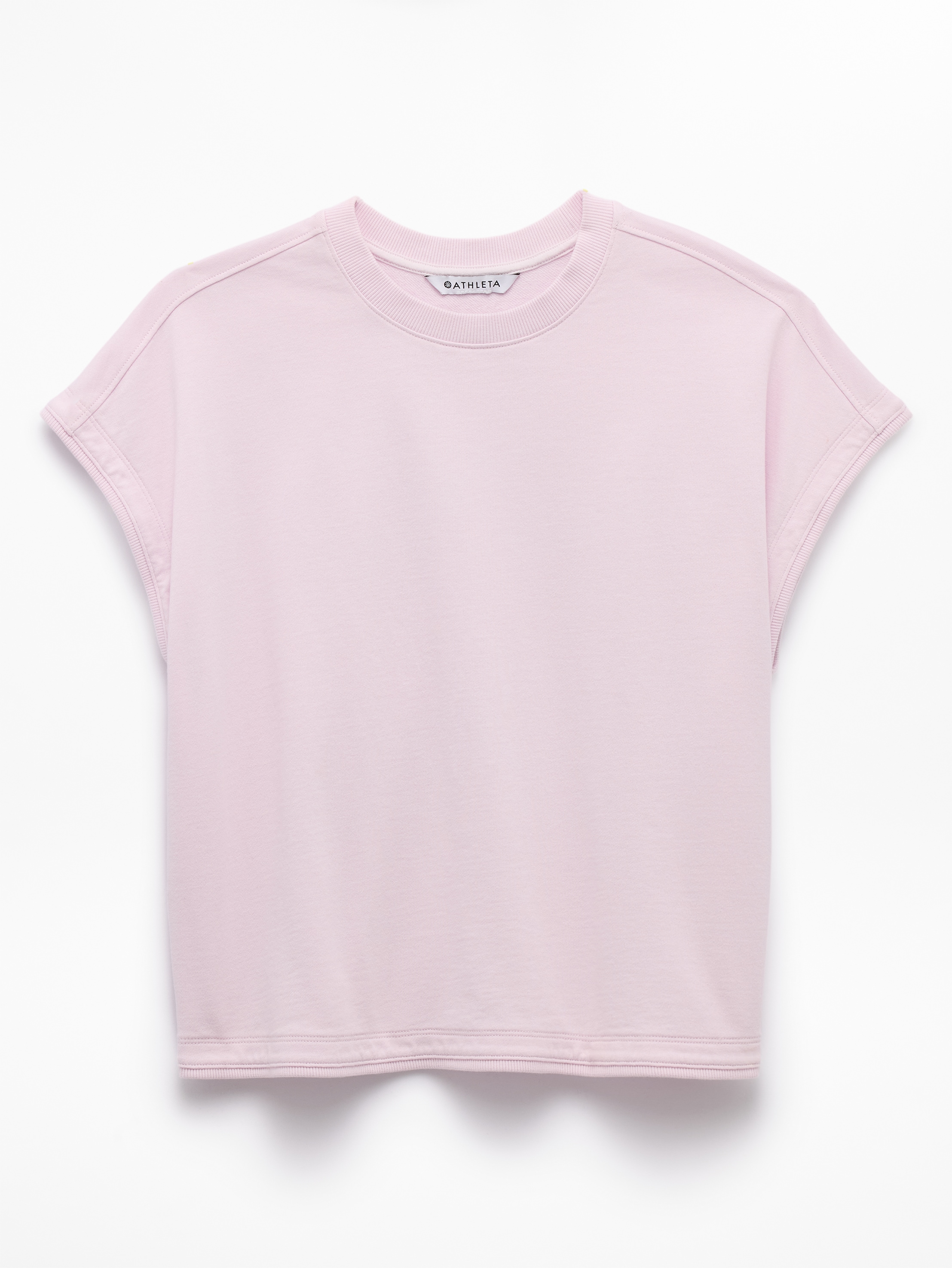 Athleta Airy Cotton Terry Sweatshirt Tee - Pink (Ballet)