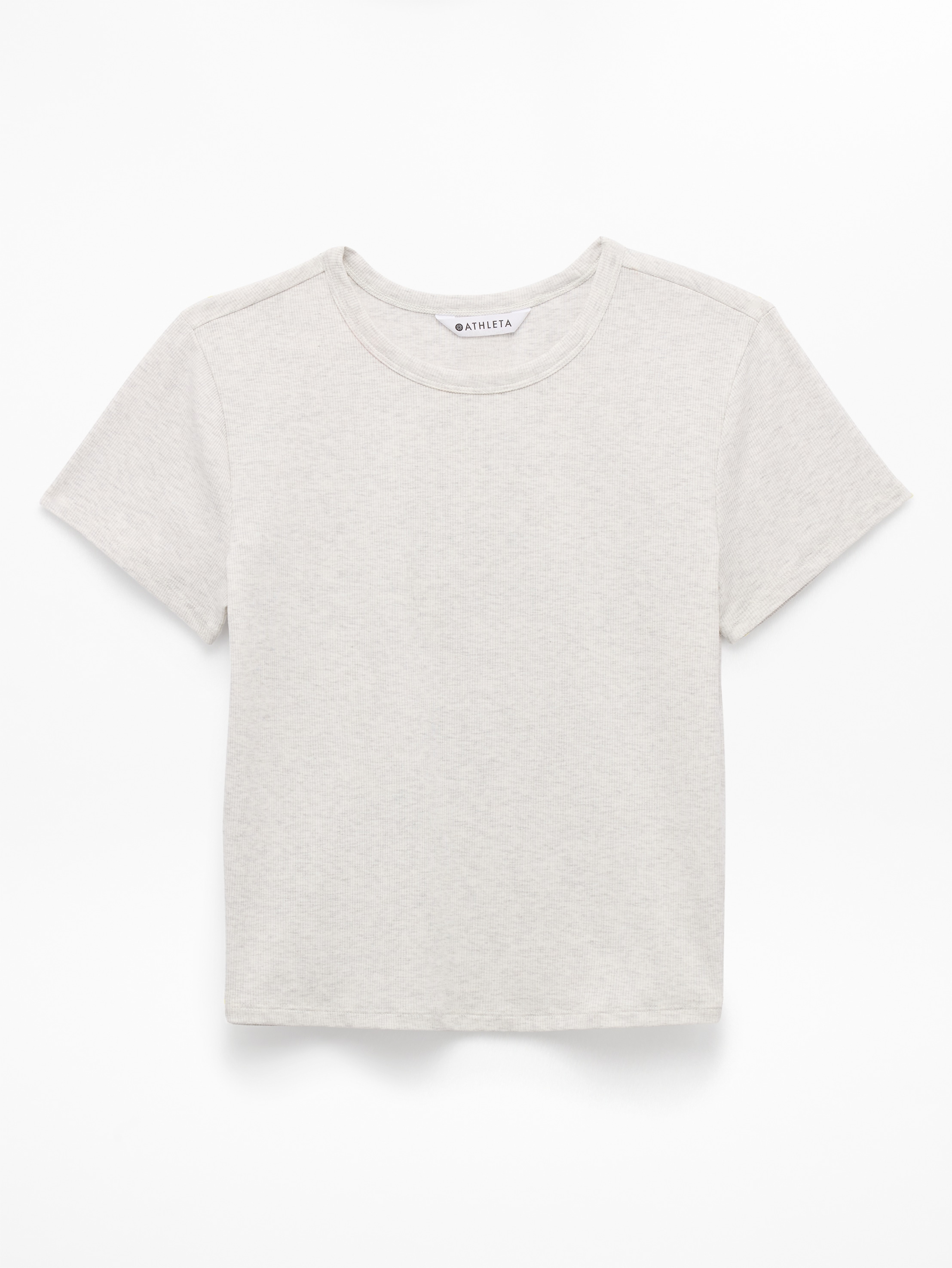 Athleta Signature Rib Crop Tee - Gray (Fog Grey Heather)