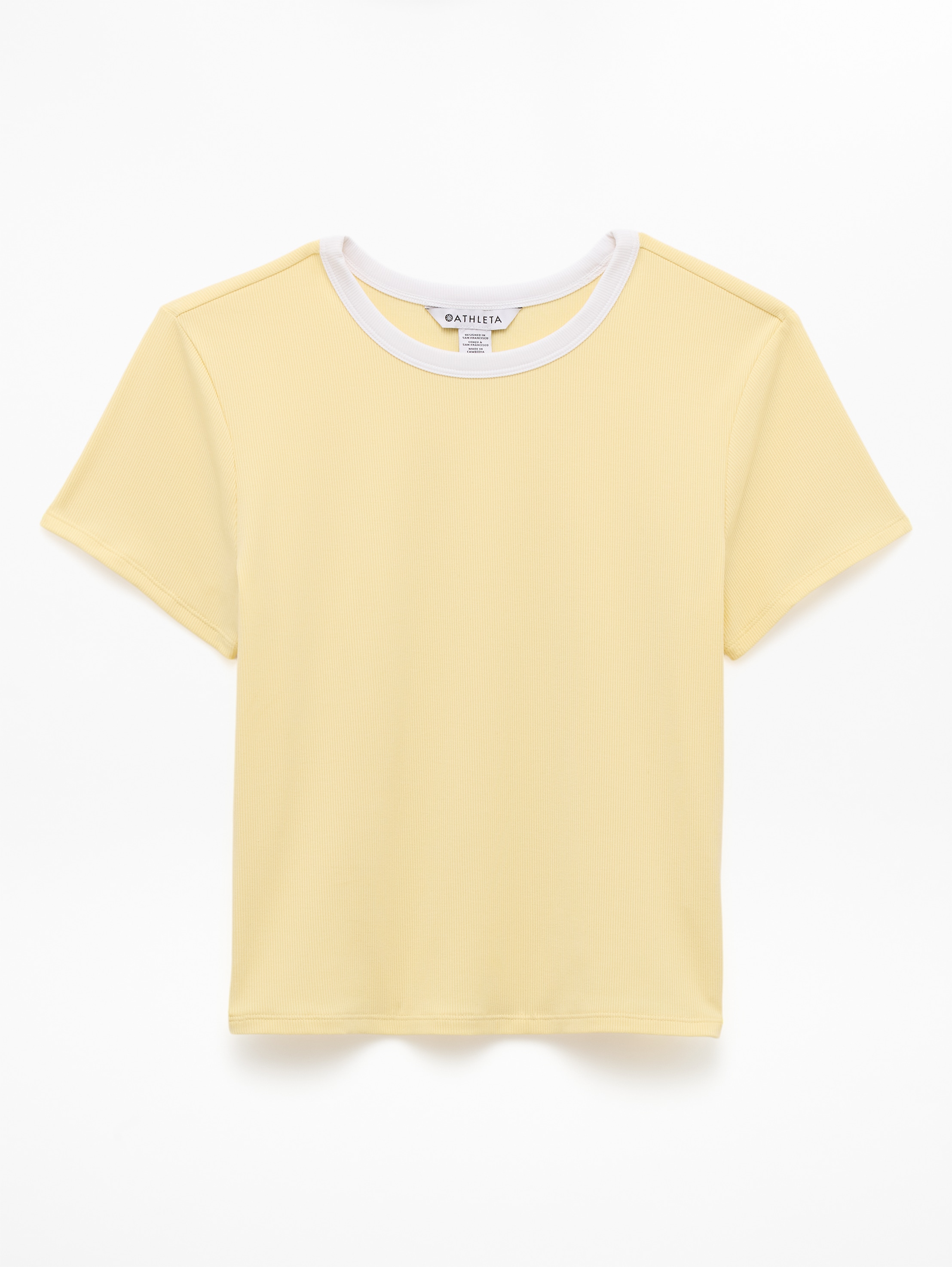 Athleta Signature Rib Crop Tee - Yellow (Solstice/White)