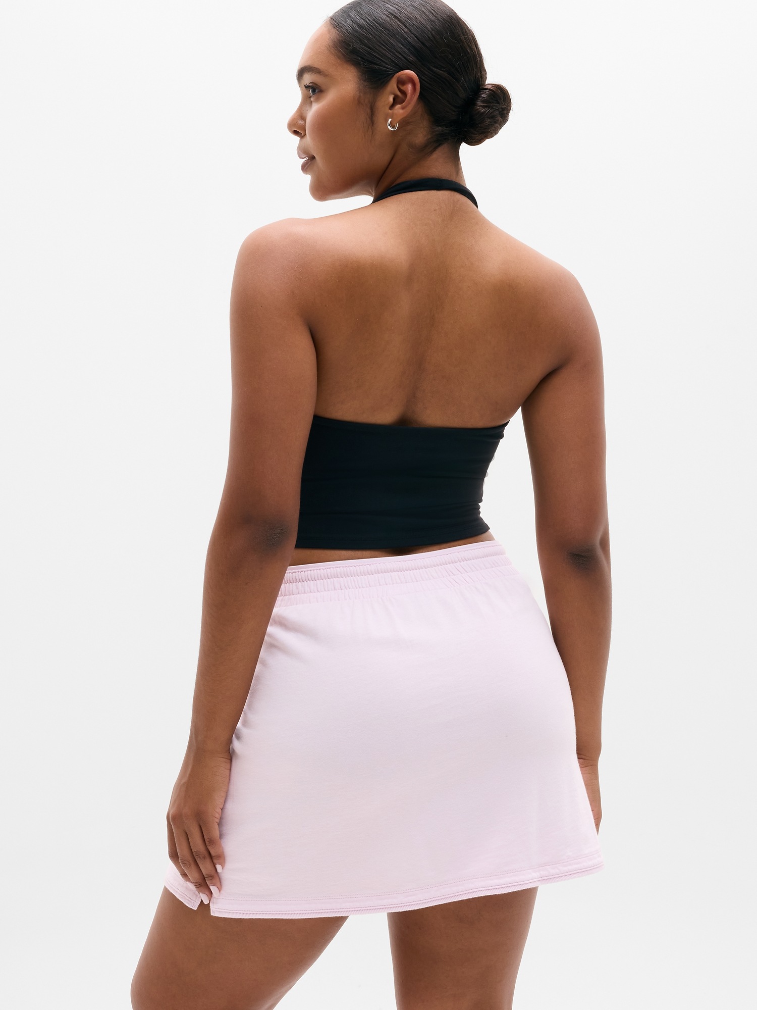 Женская юбка Athleta Airy Cotton Terry Mid Rise Mini, цвет: Ballet — фото 5