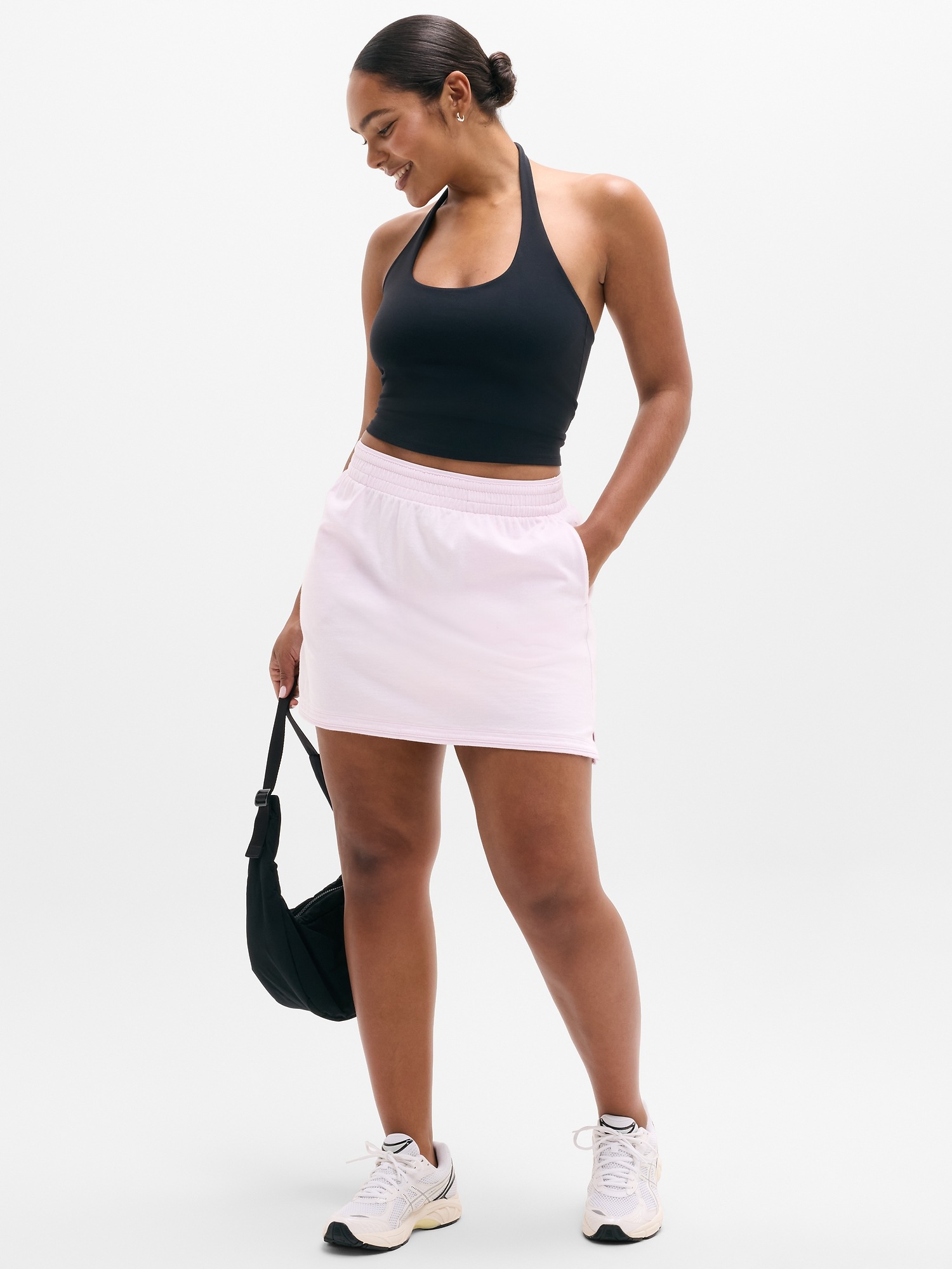 Женская юбка Athleta Airy Cotton Terry Mid Rise Mini, цвет: Ballet — фото 4