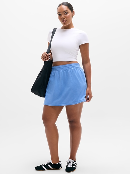 Image number 4 showing, Airy Cotton Terry Mid Rise Mini Skirt