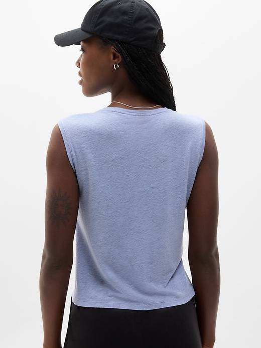 Image number 6 showing, Getaway Linen Blend Muscle Tank