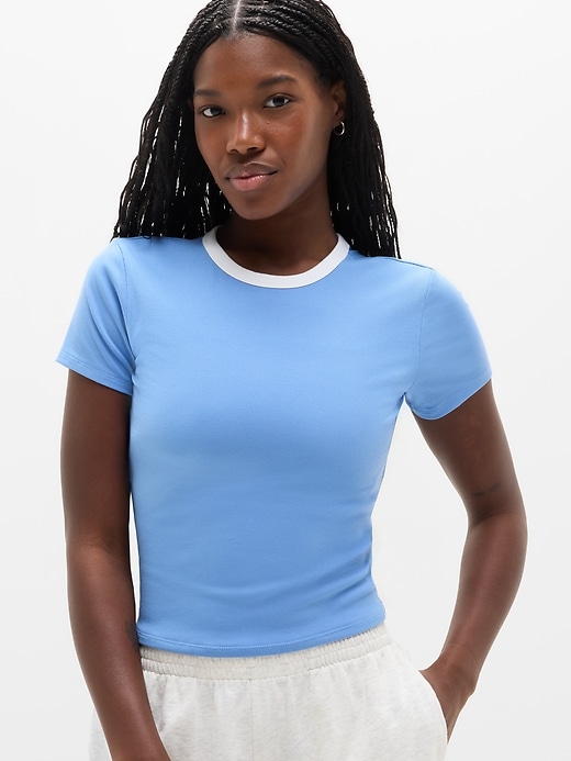 Image number 1 showing, Signature Rib Crop Tee