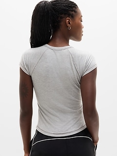 Athleta Perfect Rib Tee - Gray (Grey Heather)