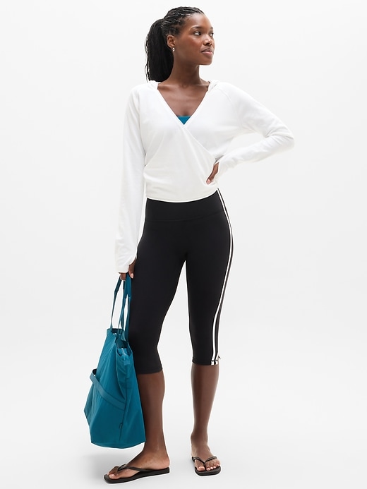 Image number 2 showing, Airy Cotton Terry Wrap Hoodie