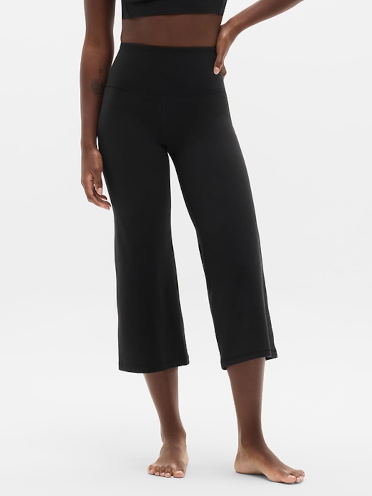 Athleta Elation high rise crop flare yoga pant black