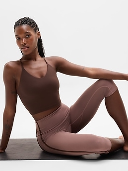 Transcend Thin Strap Crop Bra - Brown - image 2