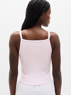 Athleta Signature Rib Apron Support Top - Pink (Ballet)