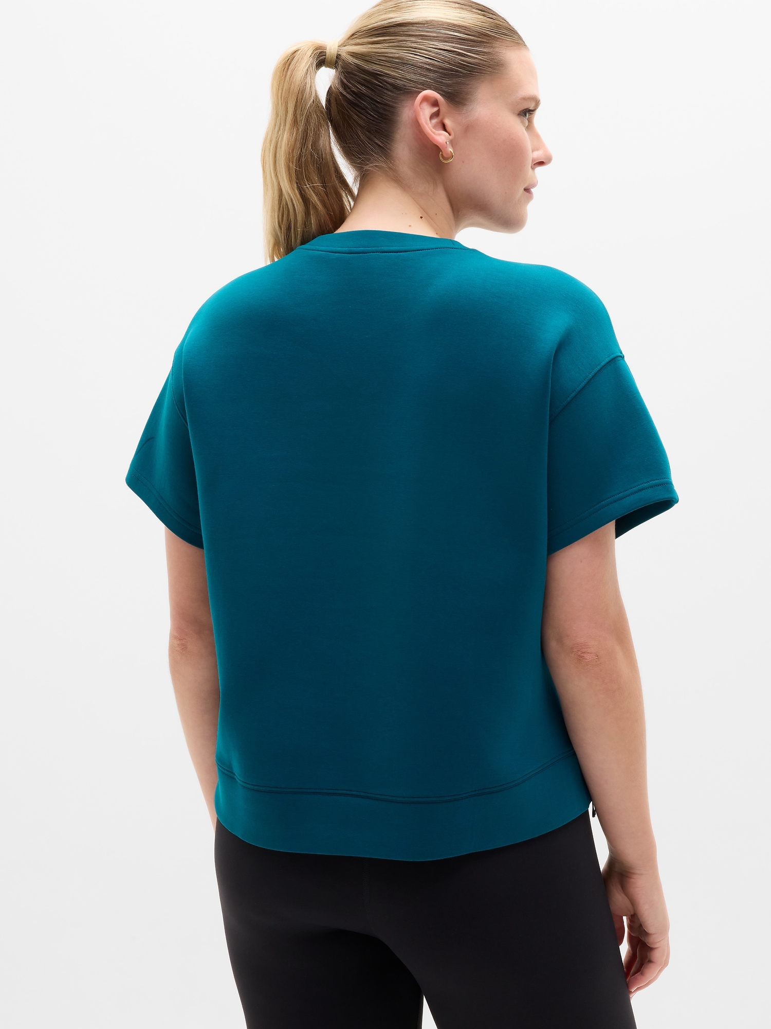 Athleta Form Knit Sweatshirt Tee - Green (Coastal Teal)