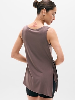 Move With Ease Asym Tie Tank - Brown - image 3