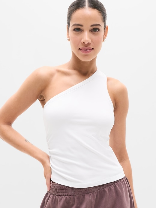Image number 1 showing, Signature Rib Asym One Shoulder Support Top