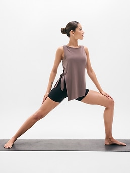 Move With Ease Asym Tie Tank - Brown - image 2
