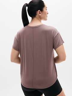 Athleta Move With Ease Tee - Brown (Driftwood)