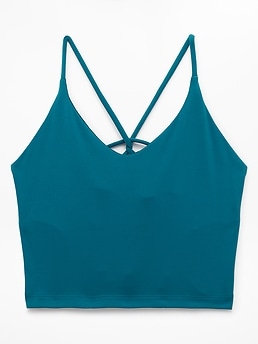 Athleta Transcend Thin Strap Crop Bra - Green (Coastal Teal)