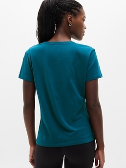 Favorite Cotton V-Neck Tee - Green - image 3