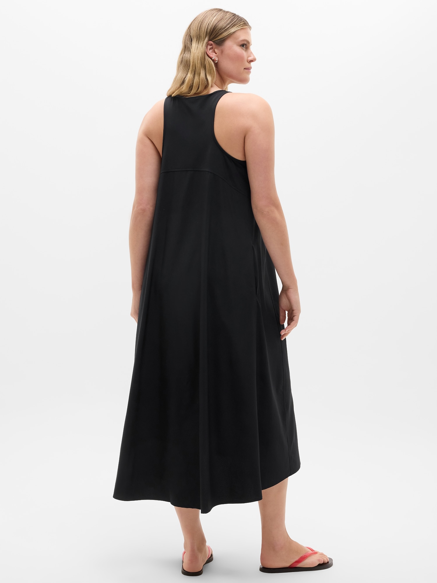 knee length dresses for ladies Lucienne Smocked Linen Maxi Dress