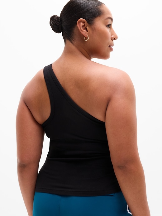 Image number 7 showing, Signature Rib Asym One Shoulder Support Top
