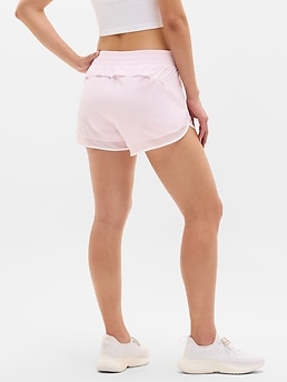 Mesh Racer Run Mid Rise 4" Short - Pink - image 3