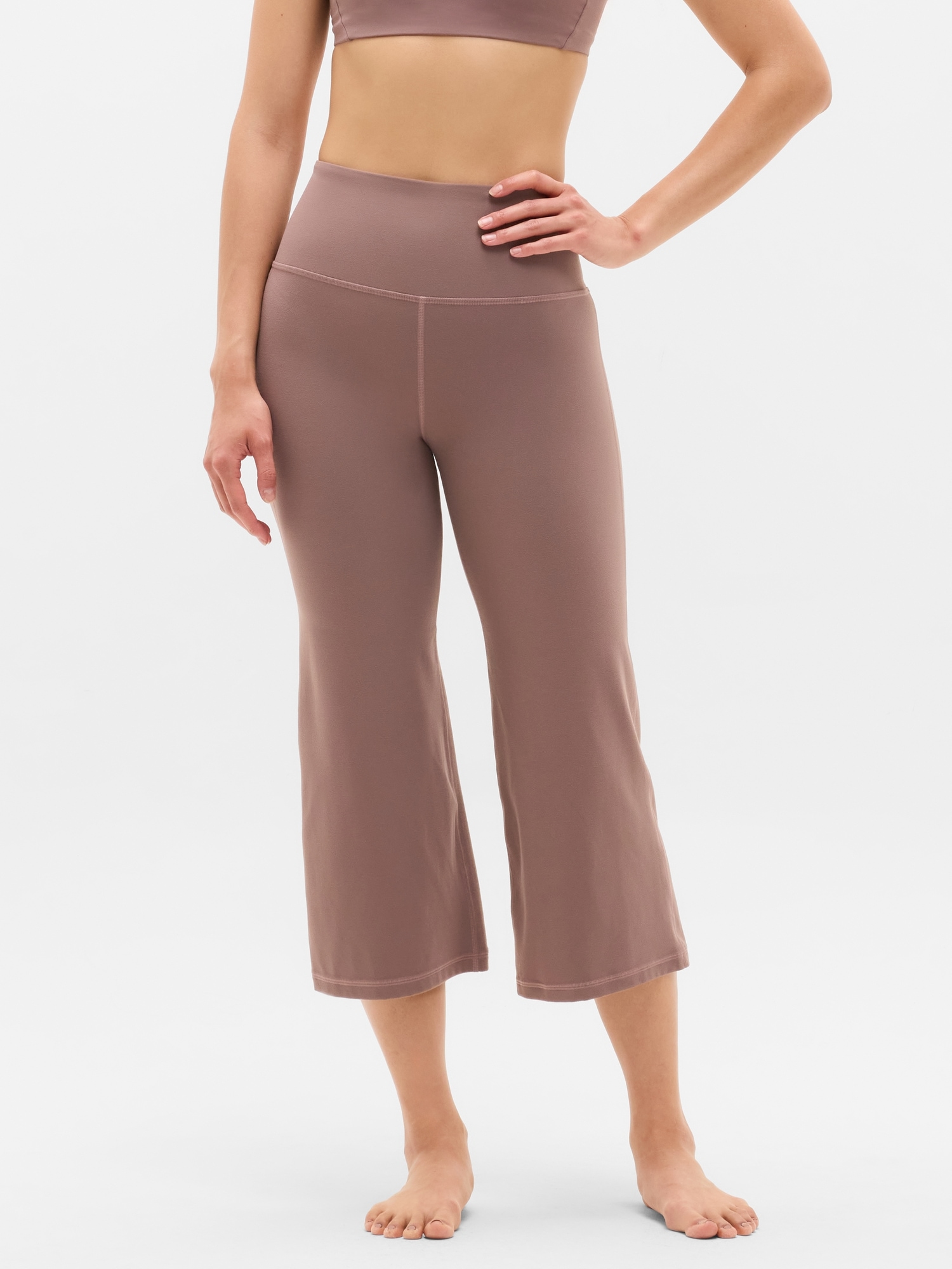 Elation High Rise Crop Flare - Brown