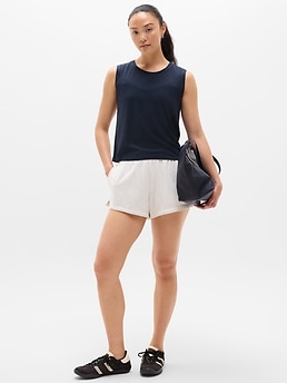 Getaway Linen Blend Muscle Tank - Blue - image 2