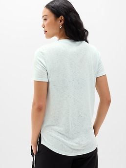 Breezy Scoop V-Neck Tee - Blue - image 3