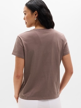 Athleta Favorite Cotton Classic Tee - Brown (Driftwood)