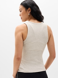 Athleta Signature Rib Scoop Tank - Brown (Toasted Brown Heather)