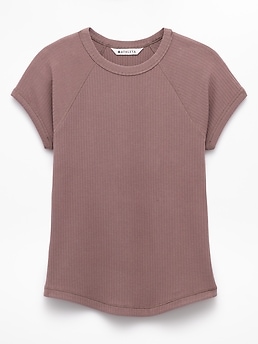 Athleta Perfect Rib Tee - Brown (Driftwood)