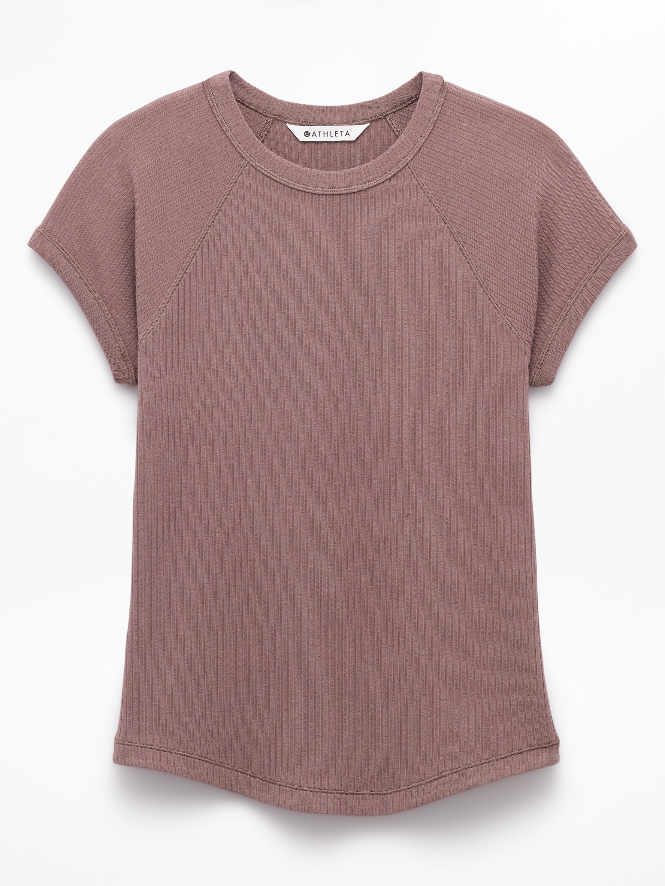 Athleta Perfect Rib Tee - Brown (Driftwood)