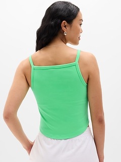 Athleta Signature Rib Apron Support Top - Green (Palmetto)