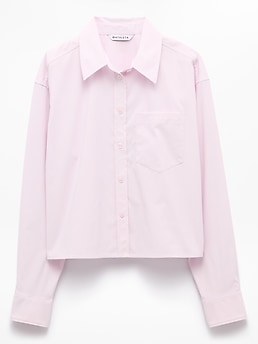 Athleta Midday Cropped Poplin Shirt - Pink (Ballet)
