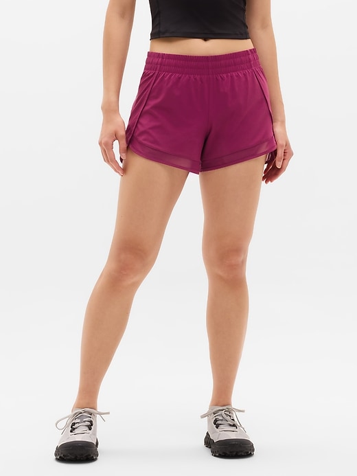 Image number 1 showing, Mesh Racer Run Mid Rise 4" Short