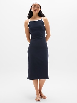 Signature Rib Apron Dress - Blue - image 3