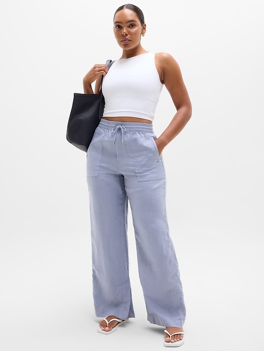 Image number 5 showing, Retreat Linen High Rise Wide Leg Pant